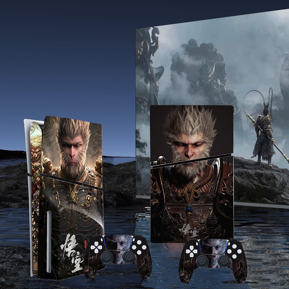 Black Myth Wukong Skin adesiva in vinile a corpo intero con decalcomania protettiva, antigraffio, per console e controller PS5 Slim Disc (P5SDisc 1245