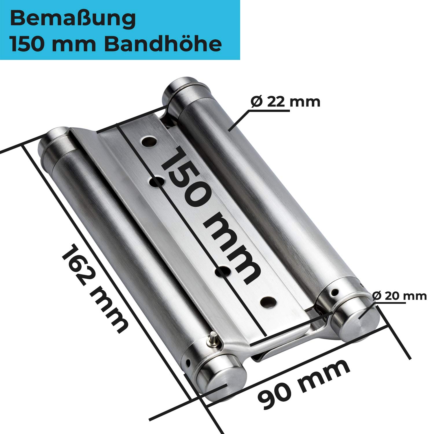 Stahlia Scharniere Edelstahl Pendeltürscharnier (1 Paar) Türscharniere 150mm Scharniere Gartentür Gartentor Scharnier Türband für Saloontür