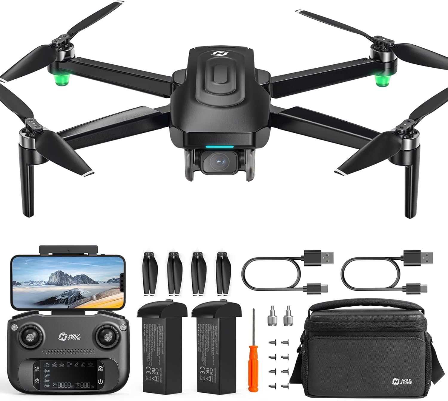 Holy Stone HS175G GPS-Drohne mit 8K EIS, faltbarer FPV-Quadcopter für Erwachsene und Anfänger, bürstenloser Motor, Follow-Me, Kreisflug, Höhenhaltung, 60 Min Flugzeit, unter 249 g, C0