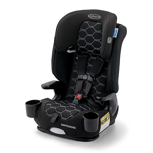 Graco Nautilus 2.0 LX 3-in-1 Forward Facing Car Seat, High Back Booster, Backless Booster Car Seat Featuring InRight & Latch, Hex