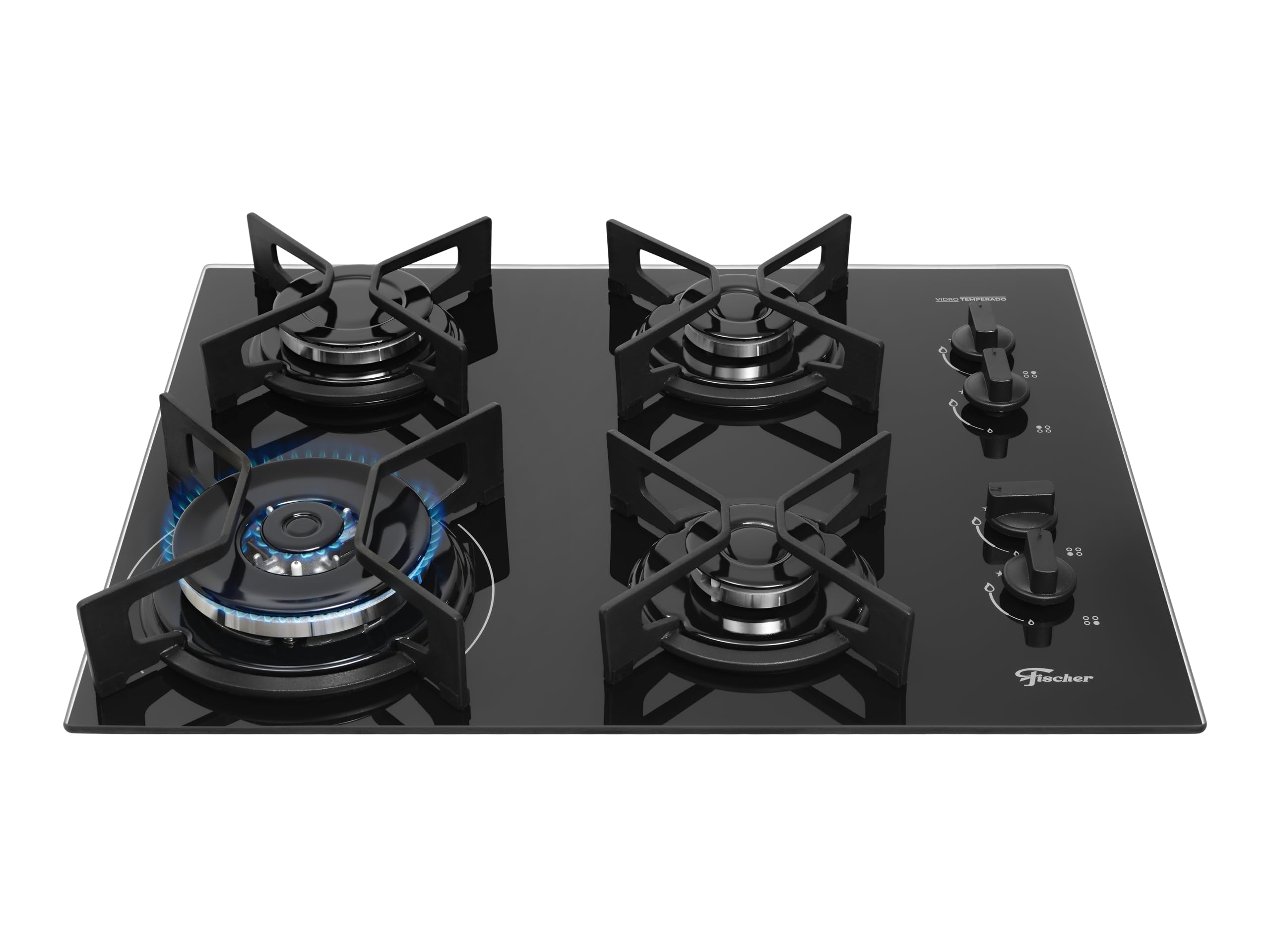 FISCHER COOKTOP À GÁS 4 BOCAS TRIPLA CHAMA FTI LINE TREMPE IRON