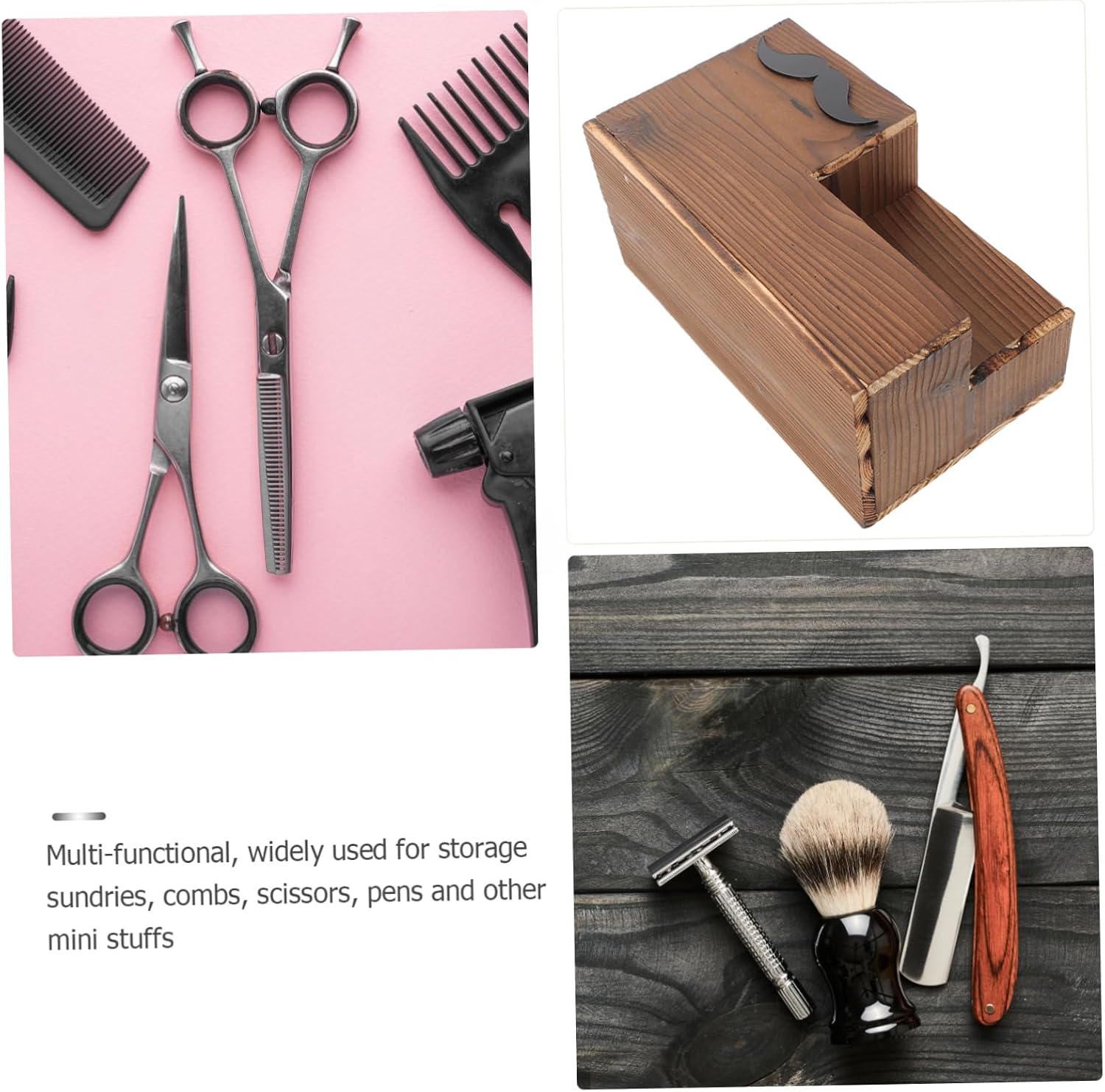 1Pc Multifunctional Hairdressing Tool Storage Box Barbershop Scissor Rack Comb Organizer Durable Design for Salon Use Color