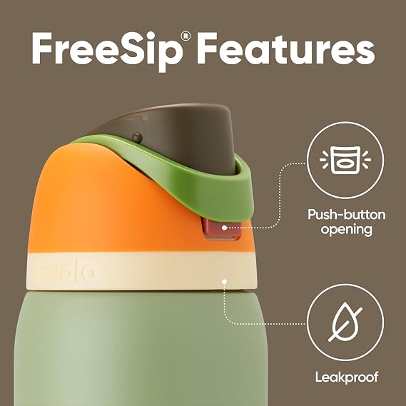 Owala FreeSip Insulated Stainless Steel Water Bottle with Straw for Sports and Travel, Leak Proof, BPA-Free, 945ml, Camo Cool