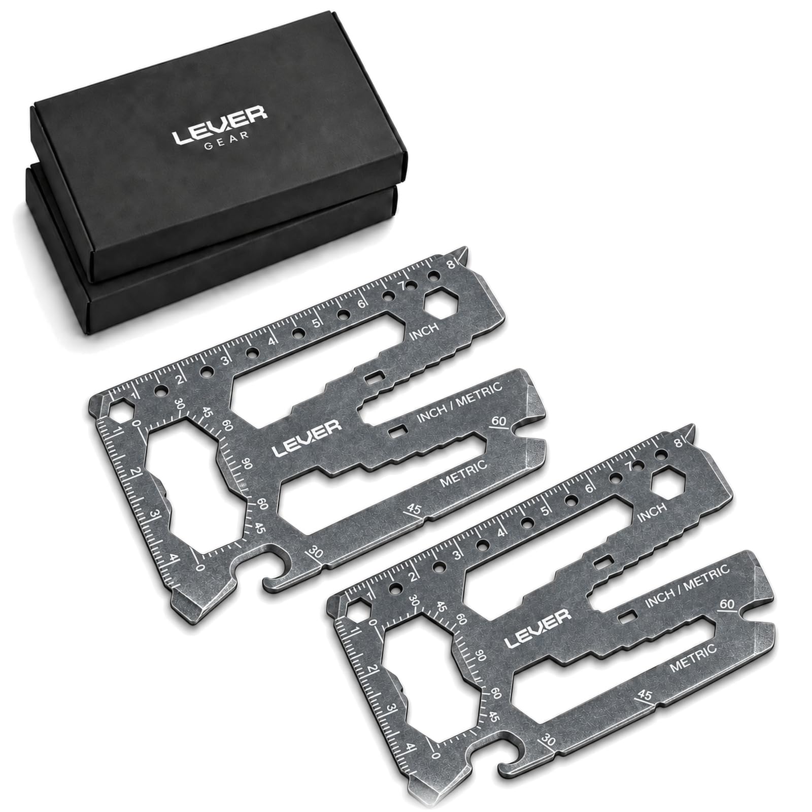 Lever Gear Toolcard Pro 40-in-1 Credit Card Multitool, TSA Compliant, 2-Pk