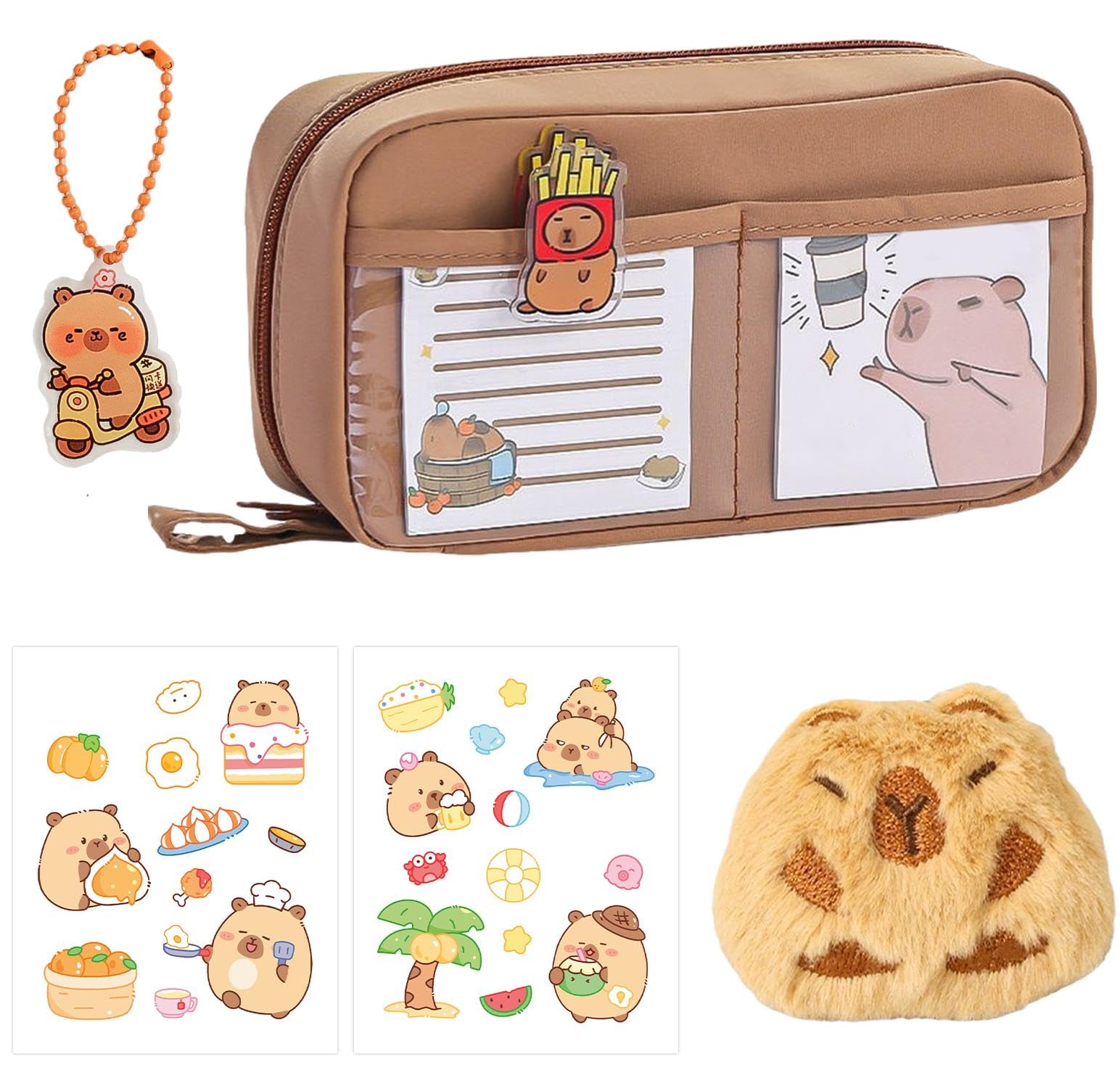 ExcellaElite Capybara Pencil Case Stationery Set including Cute Capybara Design with Compartments