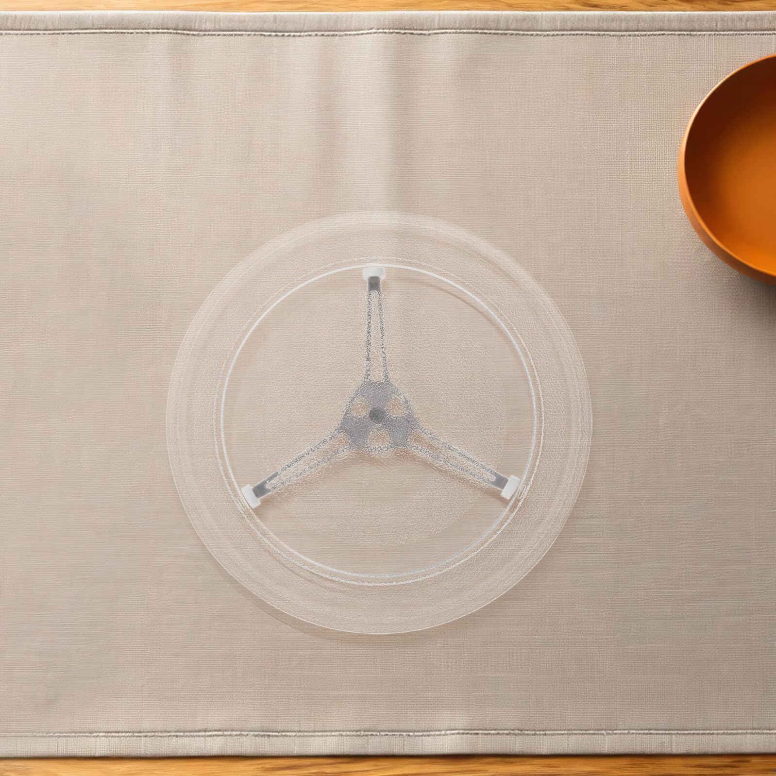 DOITOOL Plato Giratorio de Cristal para Microondas Resistente al Calor Soporte Rodillos para Rotación Silenciosa y Compatible Múltiples Modelos Bandeja de Vidrio para Cocción