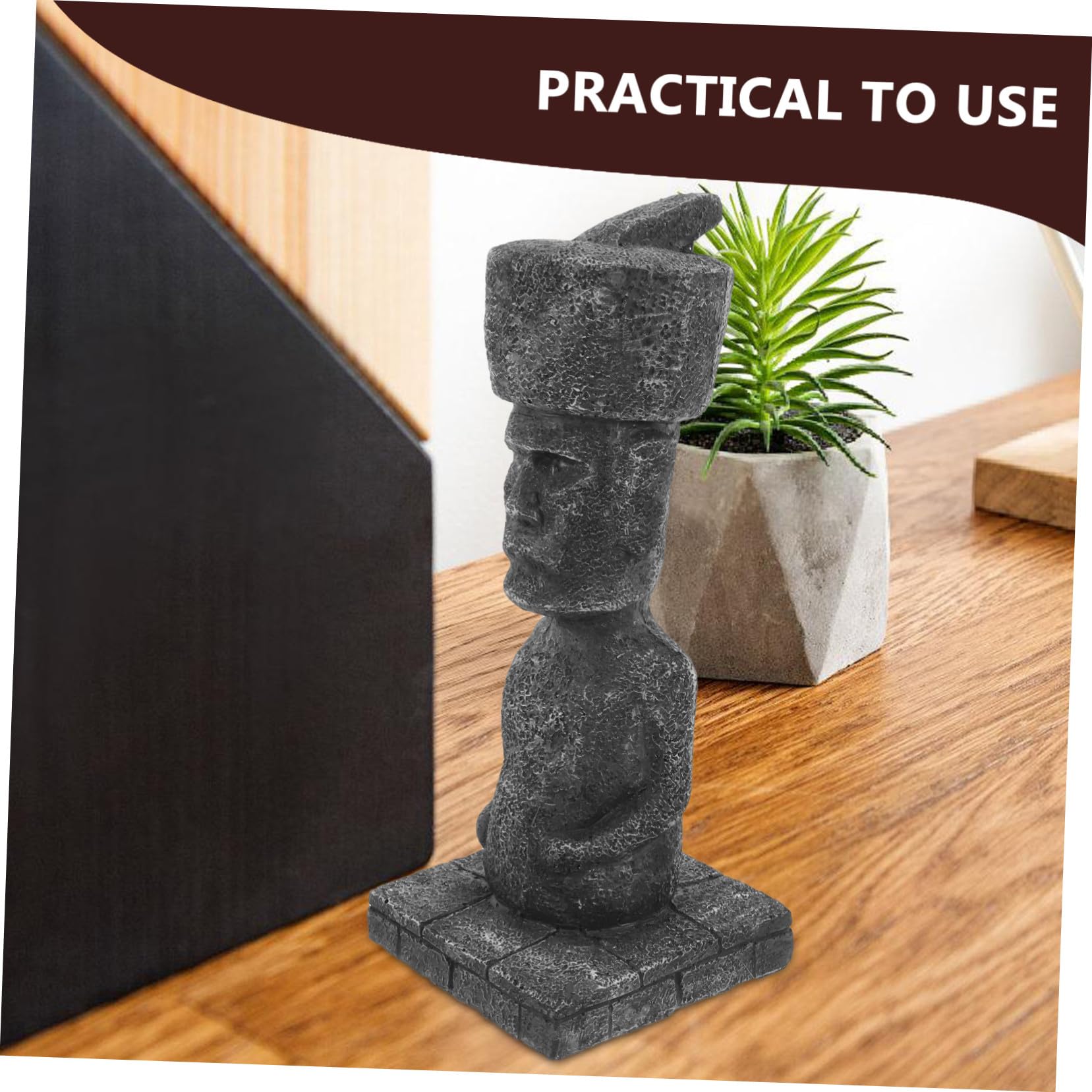 BESTYASH Statua Moai di Isola di Pasqua Ornamento Roccioso per Acquario Decorazione Acquario Scultura Testa Moai Figura in Pietra Decorazione Giardino