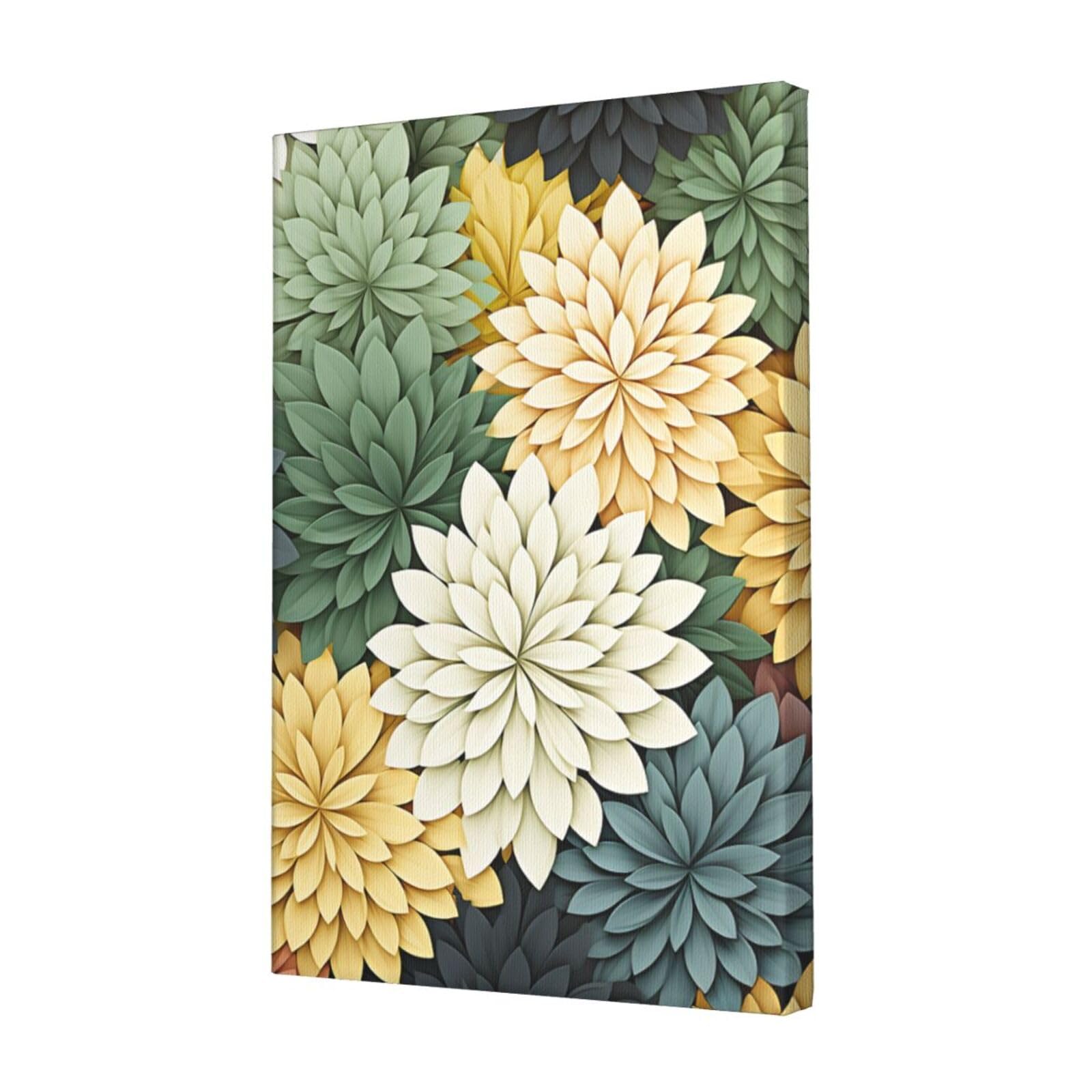 FodPand Petals Garden Leaves Canvas Wall Art for Living Room Wall Decor 12"x18" Modern Artwork Painting Pictures Hanging Canvas Prints Aesthetic Wall Art for Bedroom Bathroom Office Wallart Decor