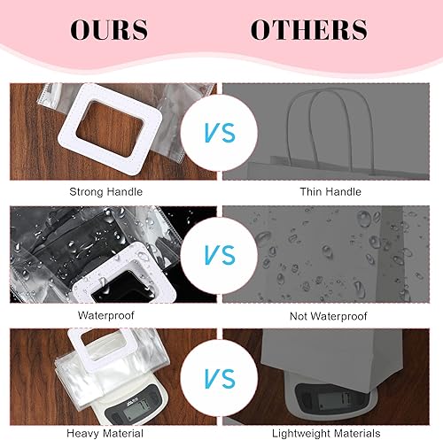 Miniatura 3 de Gersoniel Bolsa de regalo transparente de boda con asa, bolsa de regalo de PVC transparente con asa resistente, bolsa de regalo para fiesta de
