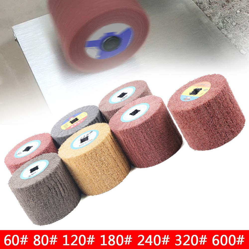 7PCS Polishing Drawing Wheel Wire Drawing Rapid Repair Polishing Burnishing Wheel, Rapid Grinder Metal Surface Scratches Repair Tool Set for 60# 80# 120# 180# 240# 320# 600#