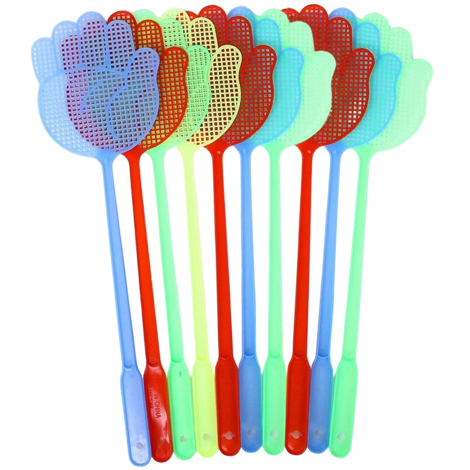 Dagllgew Assorted Color 10Pcs Plastic Fly Swatter, Multi-Colors Resilient Fly Swatter With Hanging Hole, Multifunctional Lightweight Easy-Carry, For Kitchen/Office/Classroom