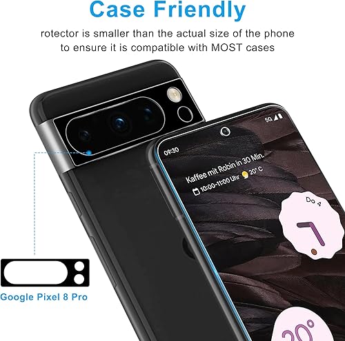 Miniatura 4 de Paquete de 3 protectores de pantalla para Google Pixel 8 Pro + 2 protectores de lente de cámara, HD antiarañazos, antihuellas, sin burbujas, vidrio