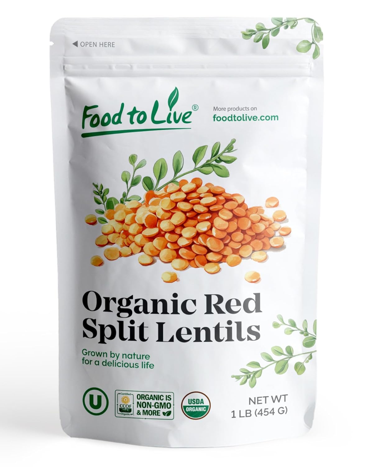 Food to Live Organic Red Split Lentils, 25 Pounds – Non-GMO Masoor Dal, Dried, Vegan, Kosher, Bulk, No Soaking Required, Perfect for Soups, Dal and Spicy Curries