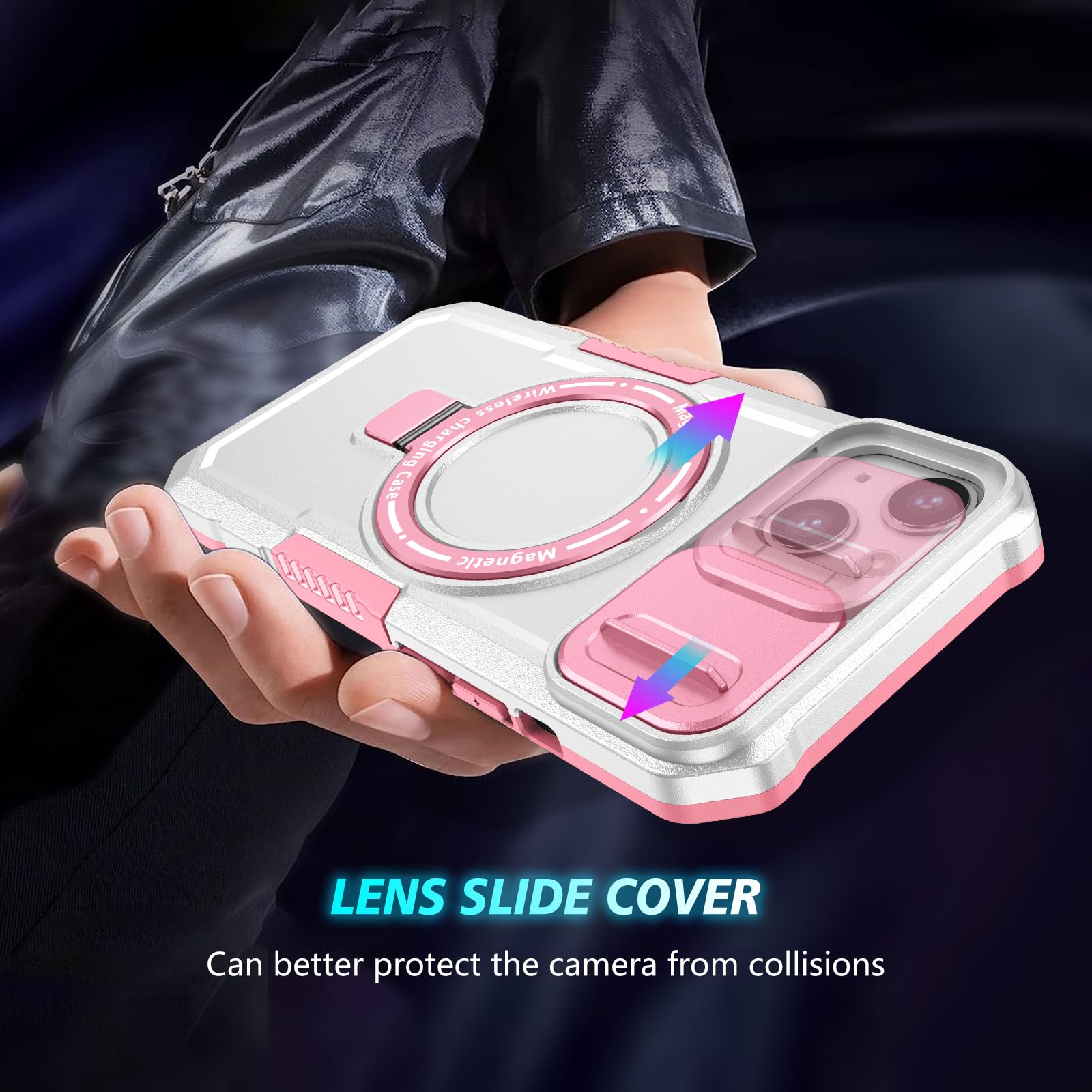 COTDINFOR Cover per iPhone 13 Pro,Compatibile con MagSafe Ricarica Wireless,Telefono Custodia Retro Antigraffio Protezione antiurto di livello militare cover per iPhone 13 Pro Oro rosa YXIN