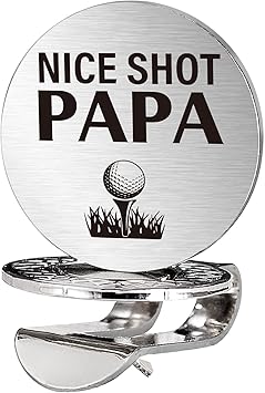 Review Advivio Nice Shot Papa – Funny Golf Ball Marker with Magnetic Hat Clip, Stainless Steel Golf Marker Accessories Best Father Gifts for Dad, Father, Papa, Golfer, Golf Lovers