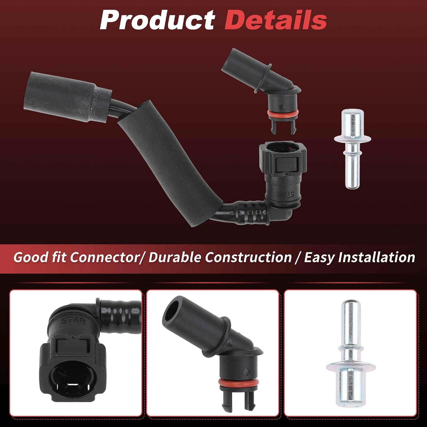 Positive Crankcase Ventilation PCV Valve Tube Fitting for Chevy Traverse 3.6L 12-17 for Buick Enclave 3.6L 12-17 for GMC Acadia 3.6L 12-16 Hose Connector Kit No.12648138/12681693