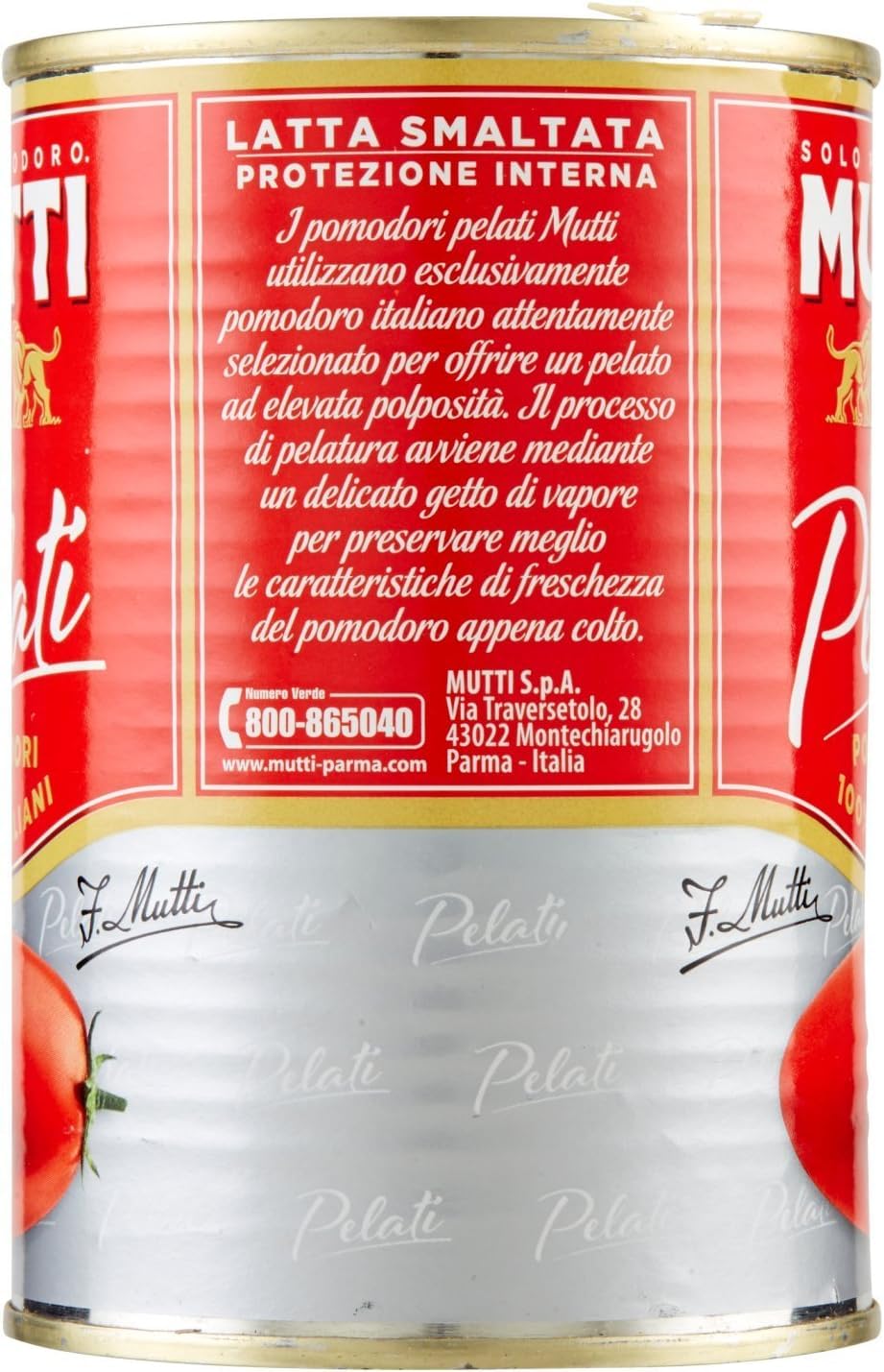 Italian Gourmet Pomodori Pelati geschälte Tomaten 48 x 400g Dose | Interi in salsa, gusto italiano; ideal für Saucen, Pizza und lange, Gesamtnettogewicht 19,2 kg + Kostenlos Polpa 400g