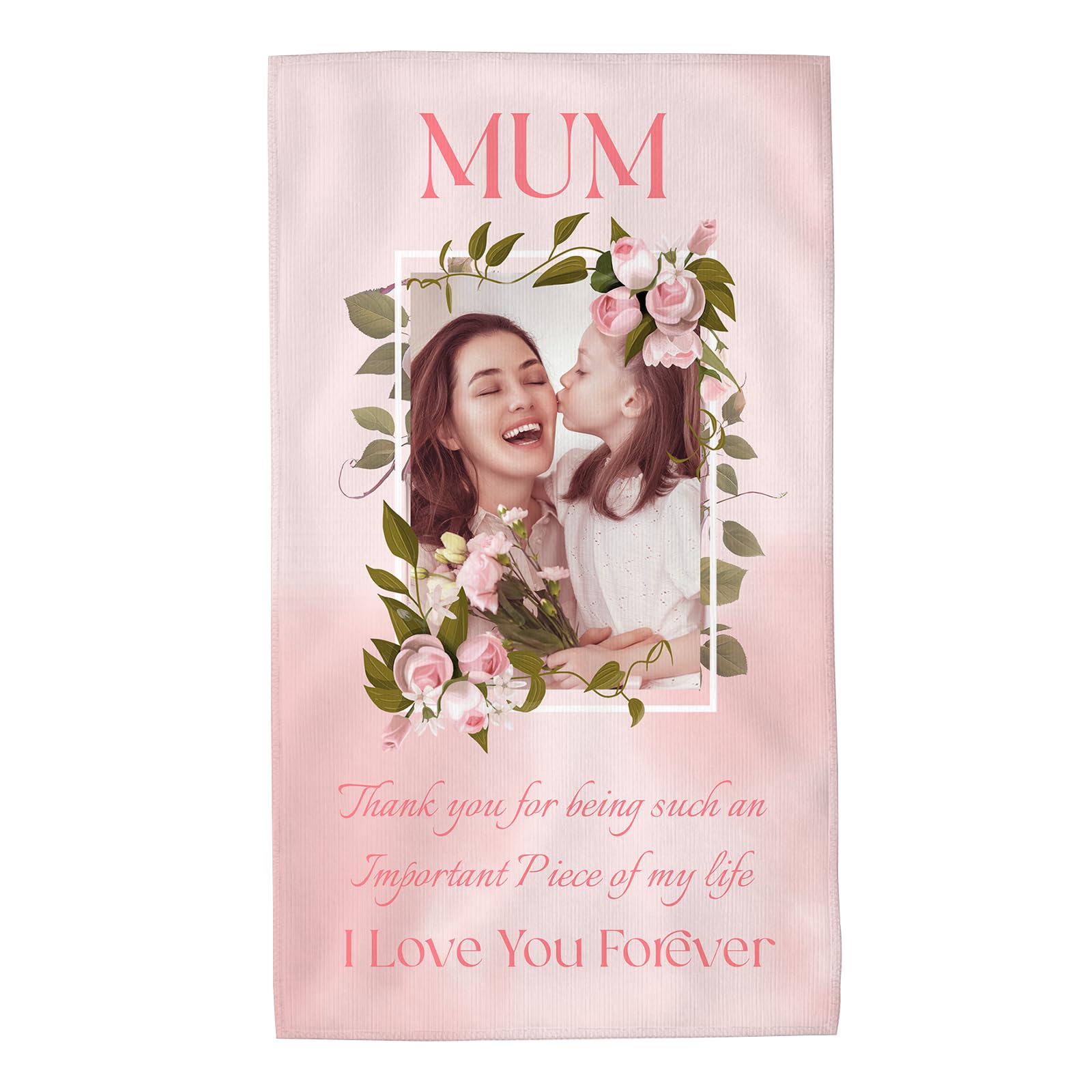 XIAYUEHUA Personalised Hand Towels Highly Absorbent, Custom Bathroom Microfiber Towel with Photo Text for Gym Travel Spa Customised Gift for Mum Mother, 27.5 x 16 Inches