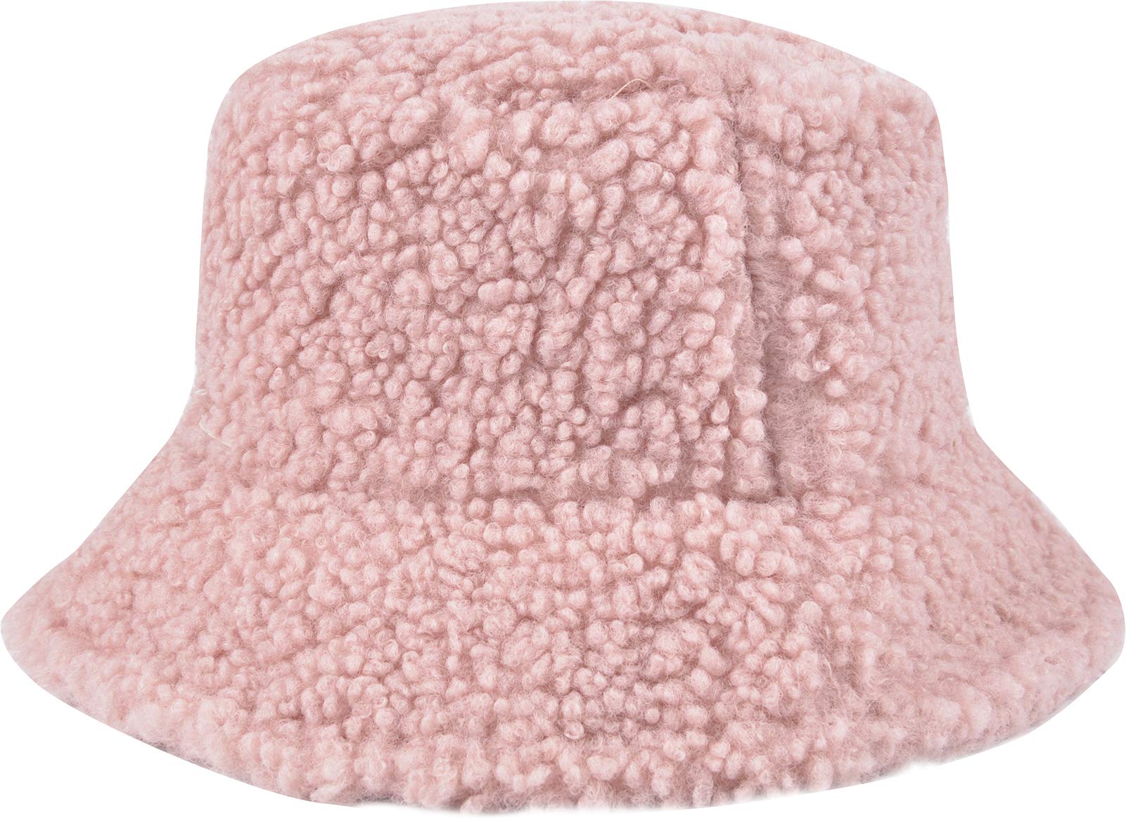 ChezAbbey Faux Fur Bucket Hat, Fuzzy Furry Winter Warm Fisherman Cap, Fluffy Teddy Sherpa Clothe Hats for Women Men Girls