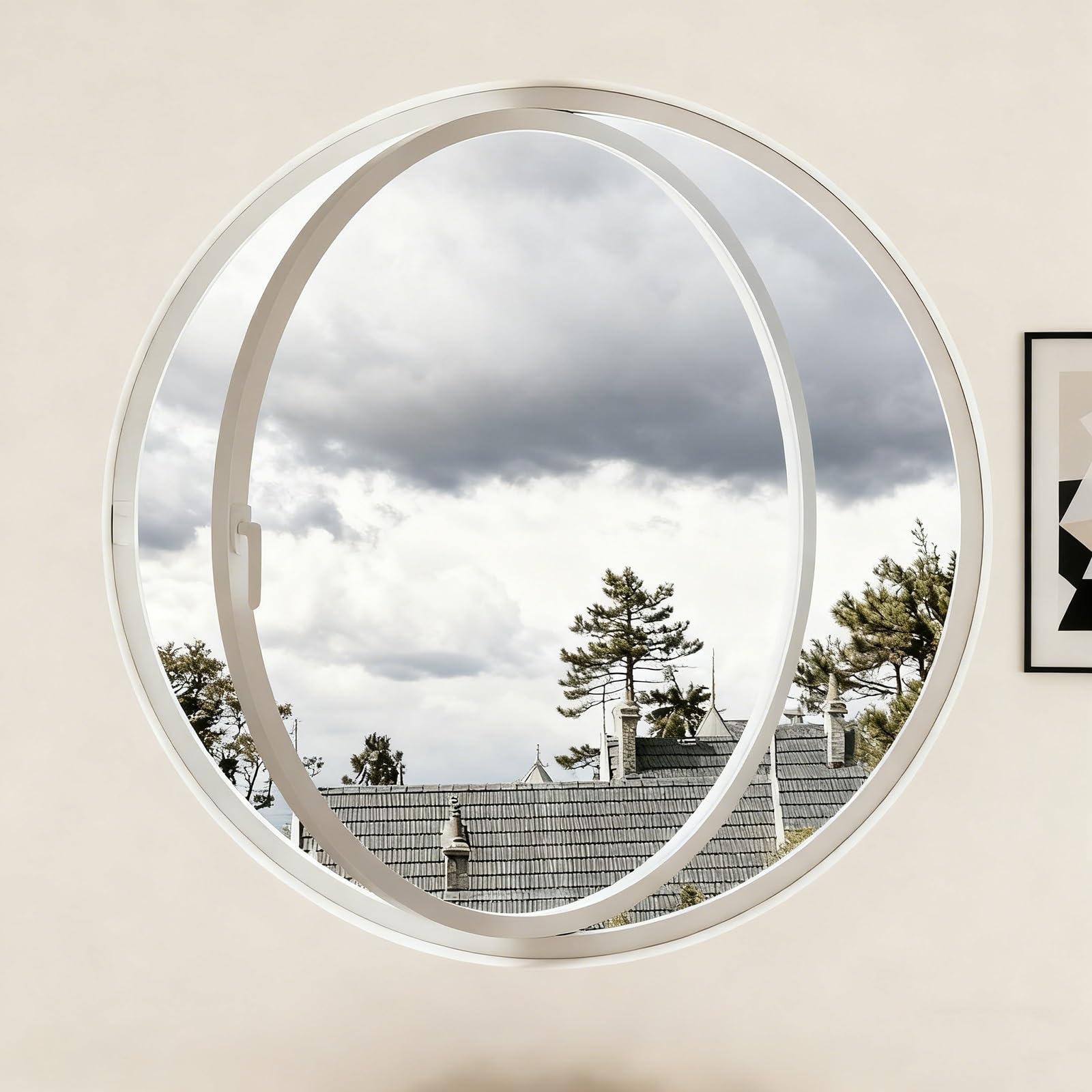 Ventana redonda de 360 grados con vidrio templado para ventilar cobertizos