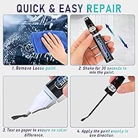 Vista 5 de Pintura negra de retoque para automóviles, bolígrafo de reparación de arañazos de pintura de automóvil dos en uno, solución rápida y fácil para Negro