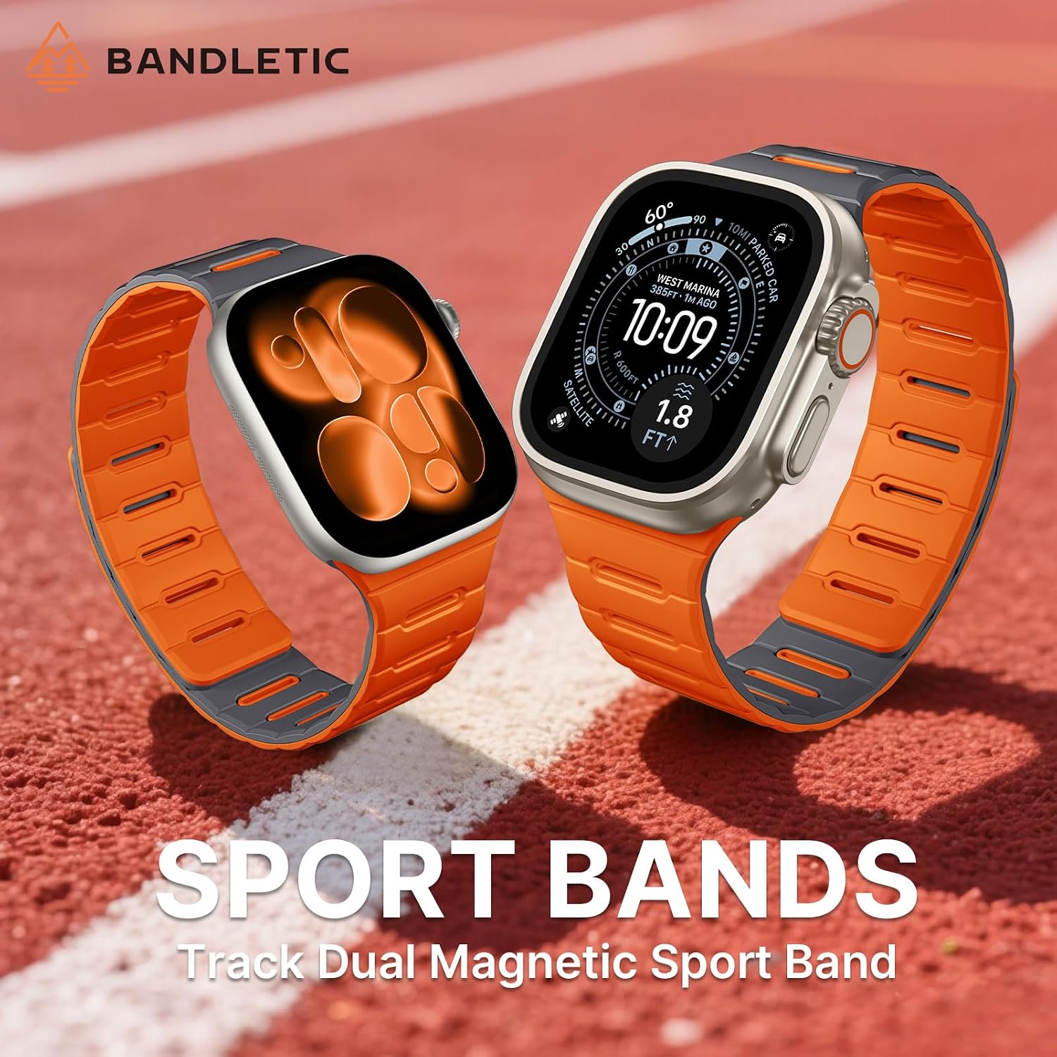 Bandletic Double Sided Magnetic Band Compatible with Apple Watch Bands for Men Women 49mm 46mm 45mm 44mm 42mm, Soft Replacement Loop Strap for iWatch series 11 10 9 8 7 6 5 4 3 2 1, SE3, Ultra 3 2 1