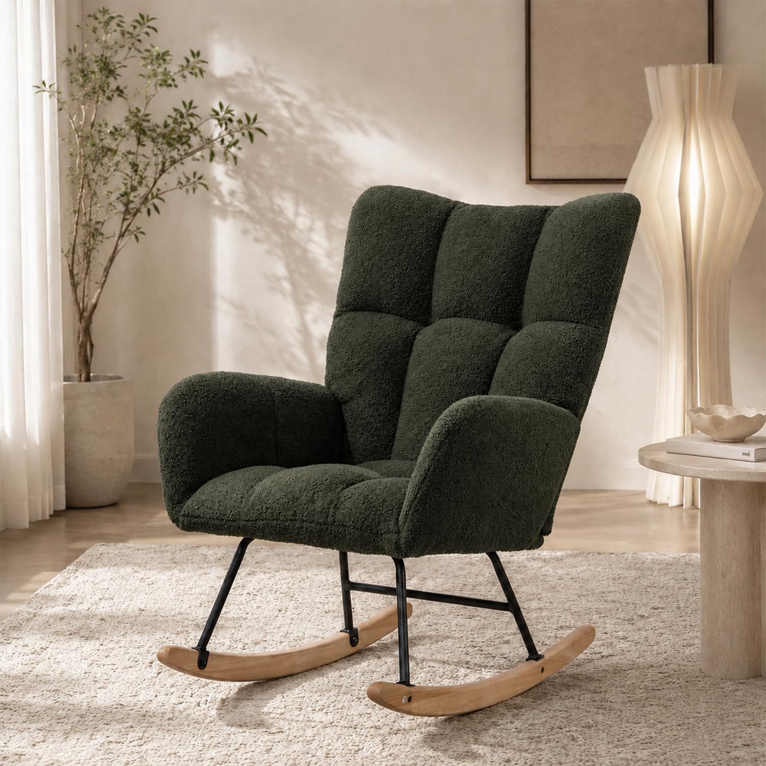Poltrona a dondolo, 120 kg, 6 colori, verde scuro