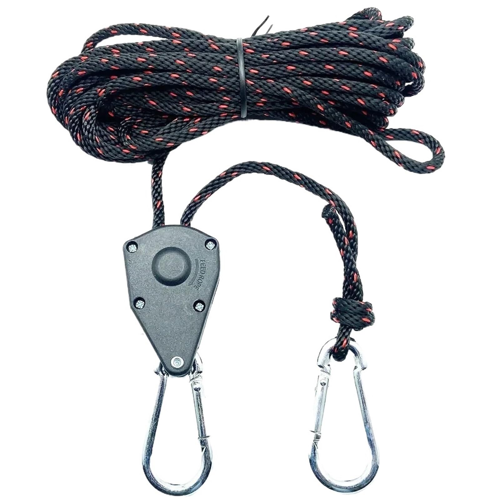 Tensor de cuerda de amarre para tienda de campamento, 6 piezas, fijación de cuerda de viento, hebilla de polea, perchas de trinquete, gancho de cuerda de toldo (2 m 6 piezas)