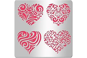 Heart Metal Stencil for Painting - Valentine's Day Card