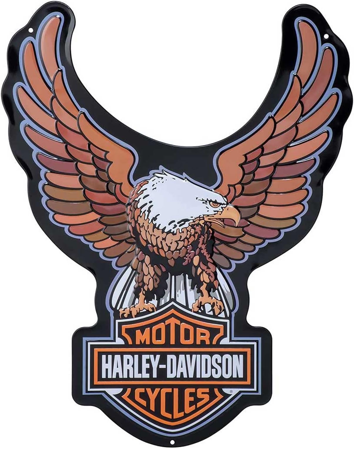 Embossed Tin Sign, Bar & Shield Eagle Shaped, 15.5 x 20 inches