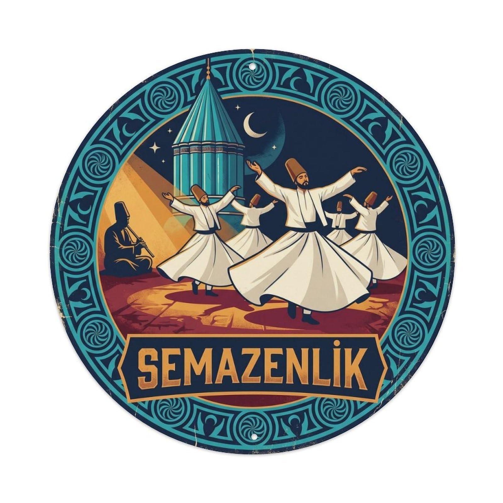 Whirling Dervish Turkish Sema Faith Culture Metal Tin Sign