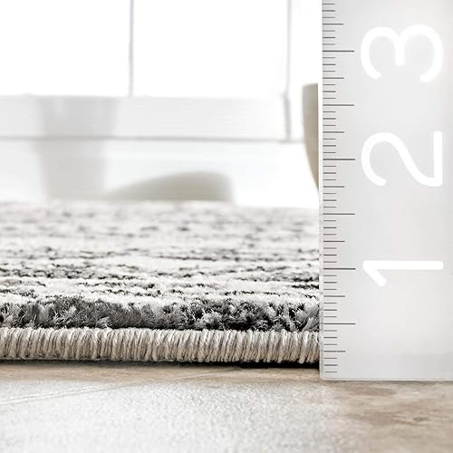 Miniatura 2 de nuLOOM Becky - Alfombra tribal de 3 x 5 pies, color gris oscuro