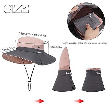 Cappello Da Sole Donna Pieghevole - Tesa Larga Con Protezione UV Per Giardinaggio E Spiaggia - Foto 12