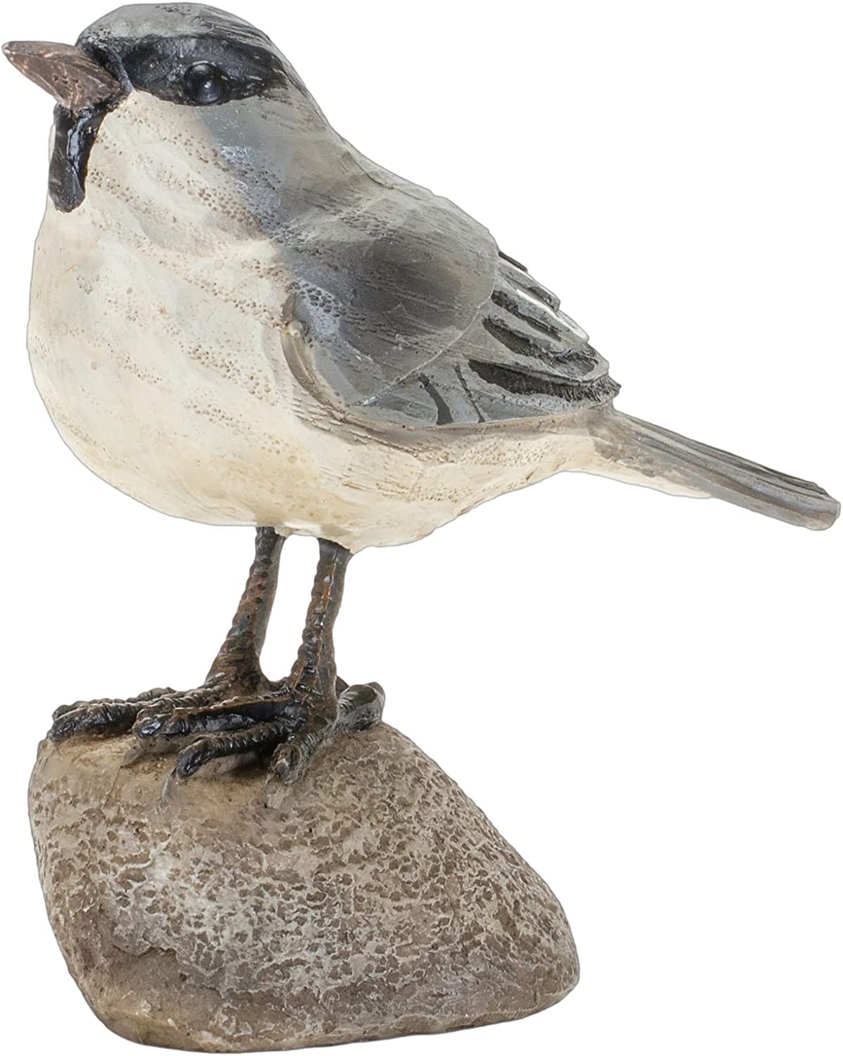 The Bridge Collection Rustic Carved-Style Resin Bird Figurine (Grey)