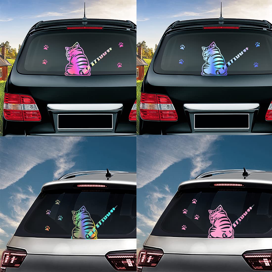 Car Decal Sticker Funny Cat Tail For Rear Windshield Wiper | Self ...