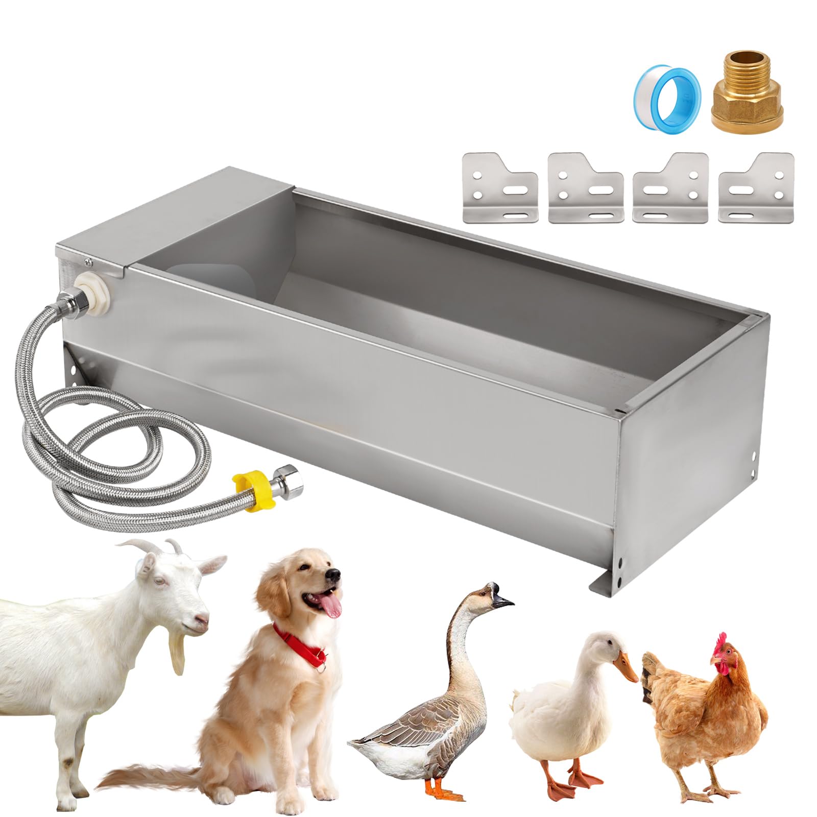 Serbatoio Automatico Per L'Abbeveraggio del Bestiame con Valvola a Galleggiante da 1/2 Pollice Per Cavalli, Bacino Per Capre Per Bovini, Cavalli, Pecore, Cani Kit Per L'Abbeveraggio del Pollame