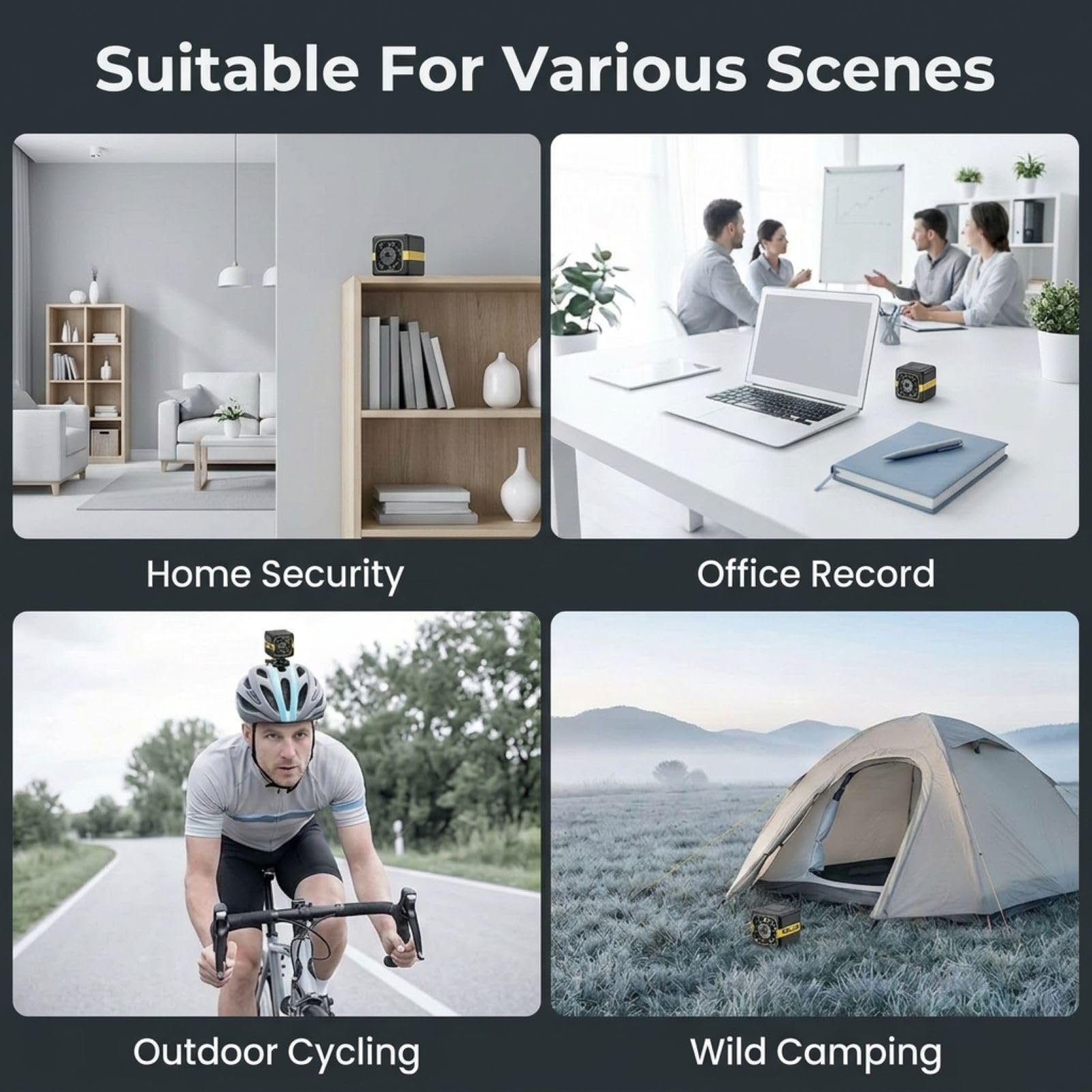 Mini Caméra Espion sans Fil 1080P, Micro Camera de Surveillance Spy Cam Discrète Invisible avec Détection de Mouvement et Vision Nocturne, Camera Cachée pour Maison, sans Internet Noir