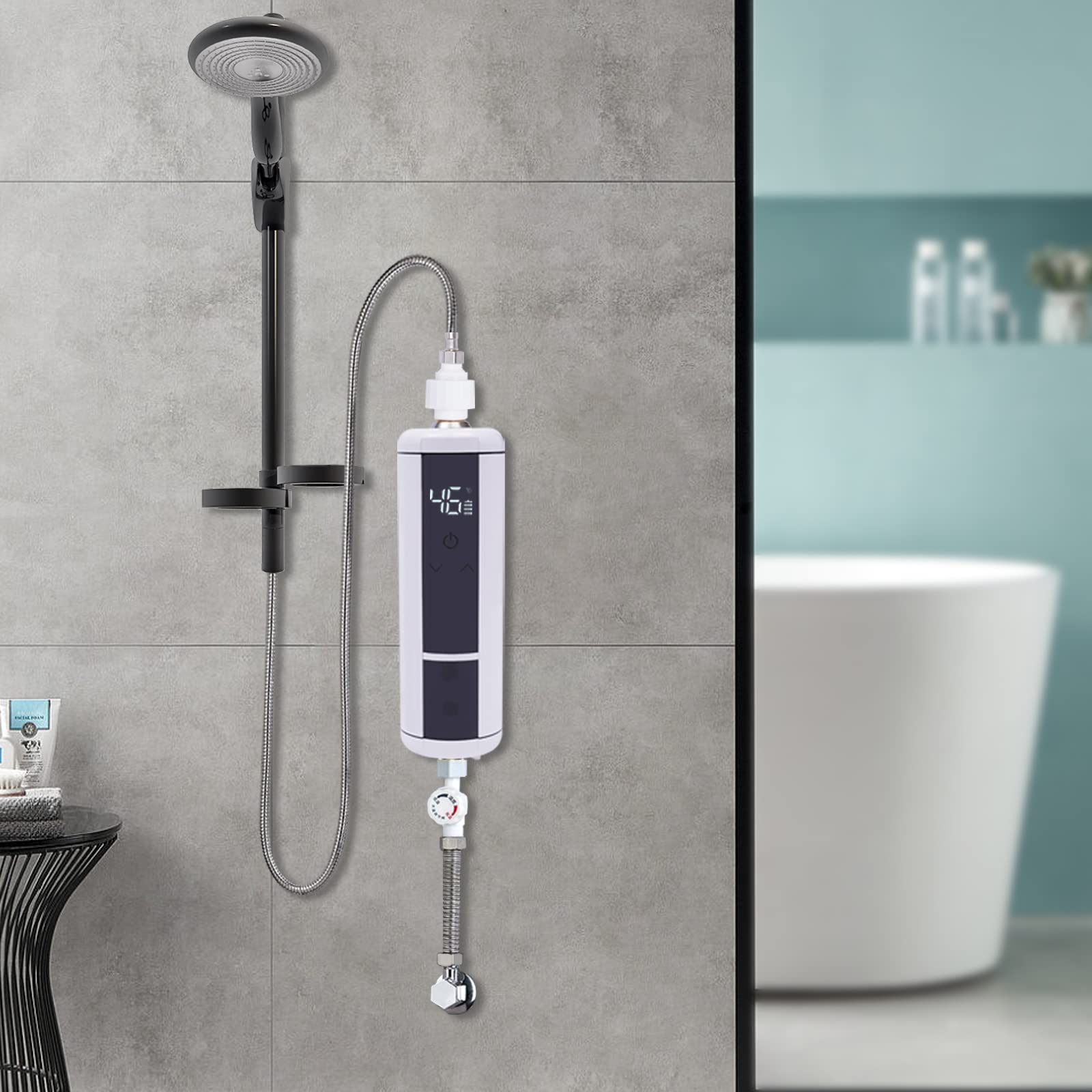 Mini calentador de agua instantáneo de 3500 W, calentador de agua instantáneo, sin tanque para baño, cocina, hervidor eléctrico IPx4