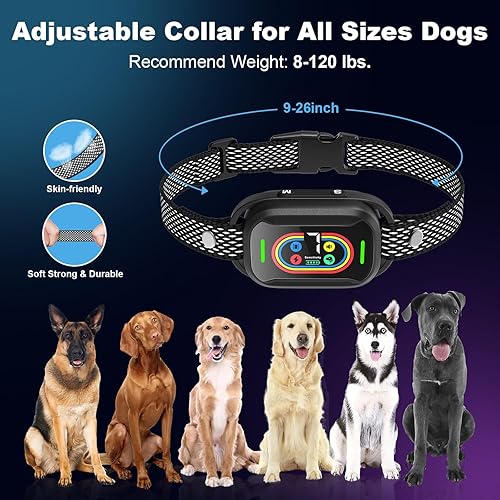 Miniatura 5 de Pewkim - Collar inteligente recargable para perro, collar inteligente recargable, collar de entrenamiento antiladridos con 7 pitidos de sensibilidad