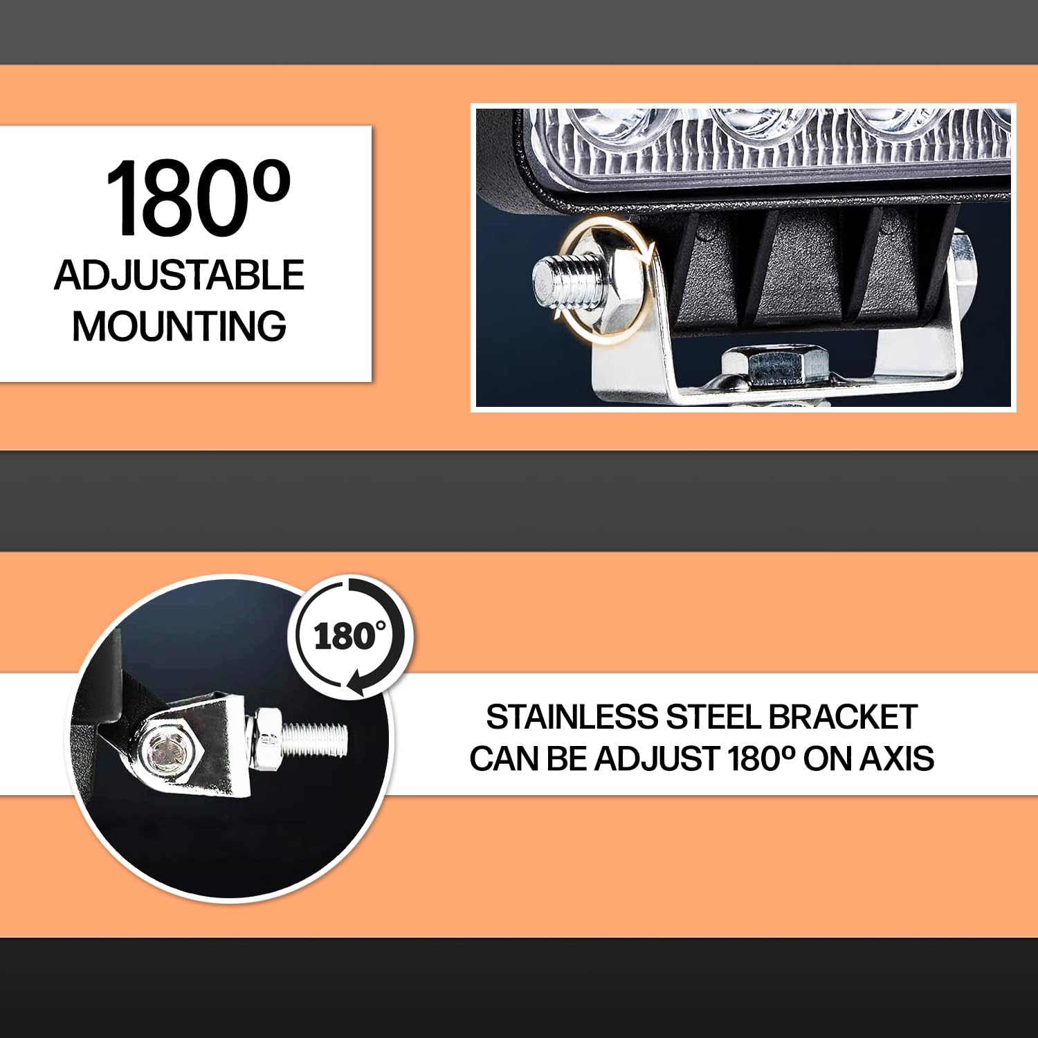 4x Faro Lavoro 120W LED 12000LM Bianco Arancio 12/24V SUV Camion Barca Trattore - Foto 5