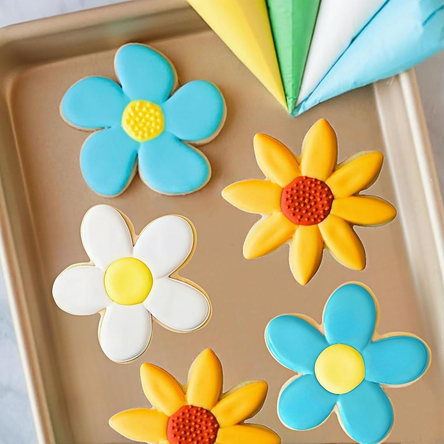 Flower Cookie Cutters 5 PCS, Butterfly, Sunflower, Tulip, 3'', 3.25'' - Image 5