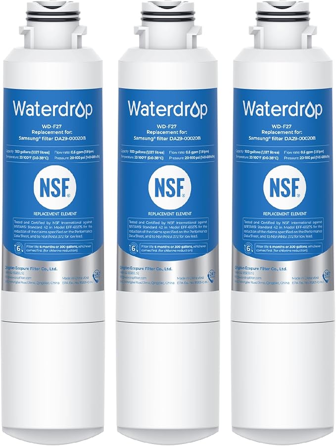 Waterdrop Water Filter, Replacement for Samsung® HAF-CIN/EXP, 3 Pack