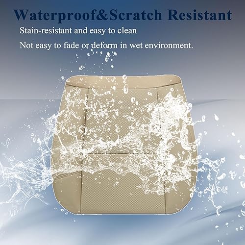 Miniatura 5 de NLQR Funda de repuesto para asiento inferior del lado del conductor o del pasajero, de piel de microfibra, color tostado, compatible con Cadillac