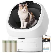PETLIBRO Automatic Toilet Box with AI Camera Waste Analysis, Automatic Odor Control Self-Cleaning Cat Litter Box with 55 Count Toilet Liner, Multi-Cat Recognition Open Top Toilet, Activity Tracking