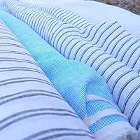 Vista 3 de Colecciones de rayas de tela de lino 100% peso ligero (4708 6273 5997 4575 6258 6157) azul