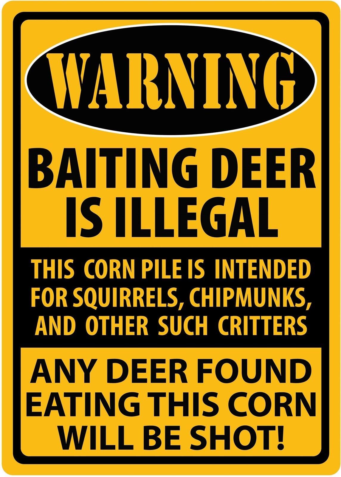 Rivers Edge, Tin Sign Warning - Baiting Deer, Size Retro Wall Home Bar Pub Vintage Cafe Decor, 8x12 Inch