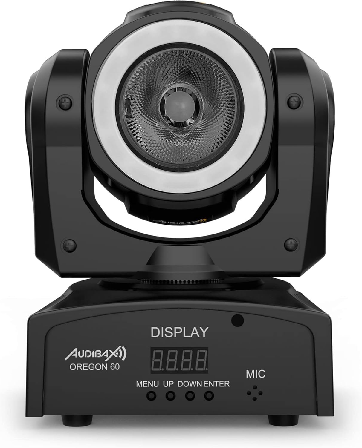 Hareupeun view of Audibax Oregon 60 showing display and control buttons