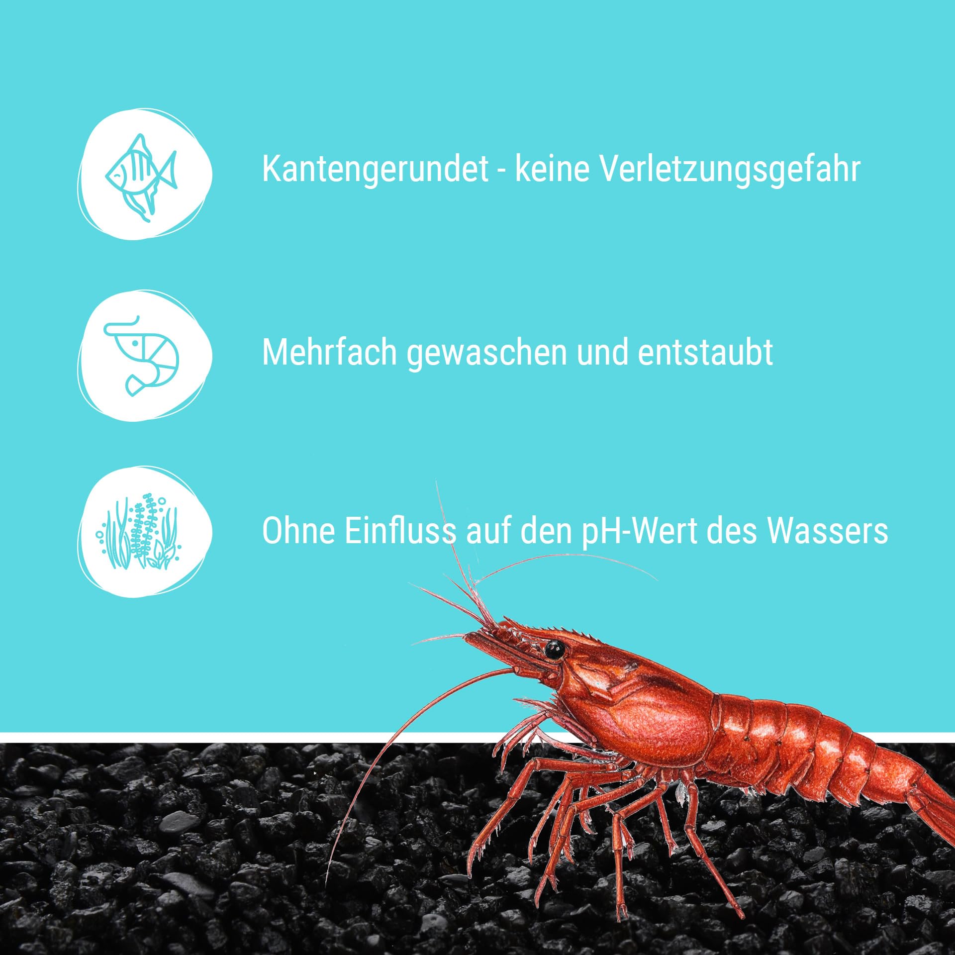 Schicker Mineral Aquariumkies schwarz 25 kg, feiner Quarzkies mit Epoxidharz ummantelt, kantengerundeter Bodengrund, farbecht, Kies für Süßwasseraquarien & Meerwasseraquarien (2,0-3,0 mm)
