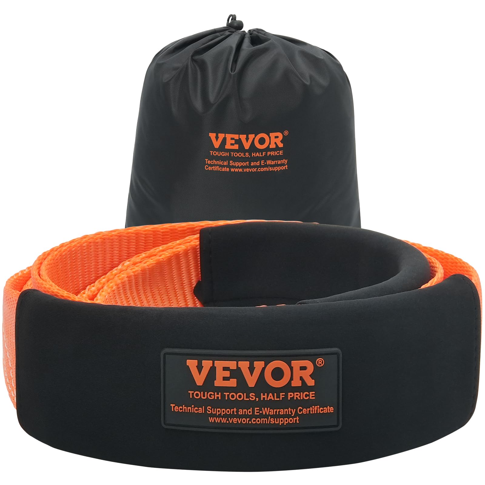 VEVOR Sangle De Remorquage 9.1m - Résistance 16 329 Kg - Polyester Renforcé - Kit Complet Avec Manilles