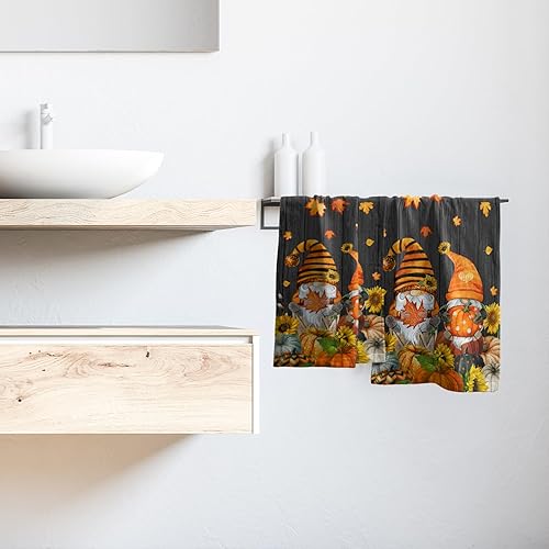 Vista 414 de Giwawa Juego de 2 toallas de mano de hojas marrones, toallas de baño bohemias suaves y delgadas, altamente absorbentes, decorativas, para cocina